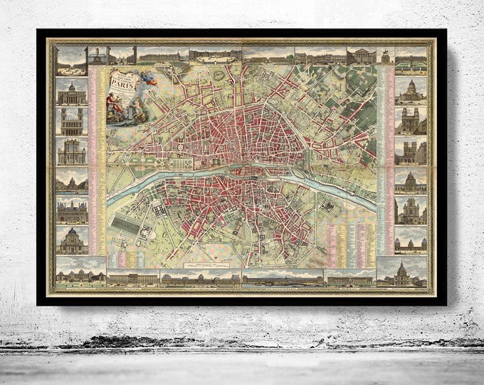 Plan De Paris - Old Map of Paris - Paris Vintage Map - Fine Print on ...