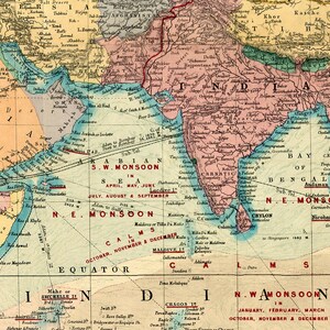 Beautiful World Map Vintage Atlas 1898 Mercator Projection World Map ...