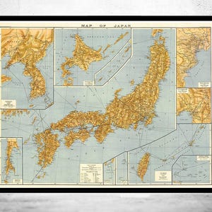 Vintage Map of Japan - fine reproduction  | Wall Map Print