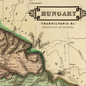 Old Map of Hungary 1831 Vintage Map Vintage Poster Wall Art Print Wall Map Print Old Map Print image 3