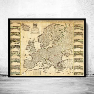Old Map of Europe 1741 Vintage Map  | Europe Map Gift Europe Map Print | Vintage Europe Map | Europe Map Wall Art | Large Map Print
