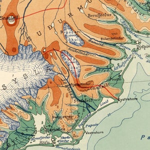 Old Map of Iceland islandia 1928 Vintage map Vintage Poster Wall Art Print Wall Map Print Old Map Print image 4