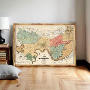 Old Map of Cambridge Massachusetts 1878 Vintage Map | Wall Map Print