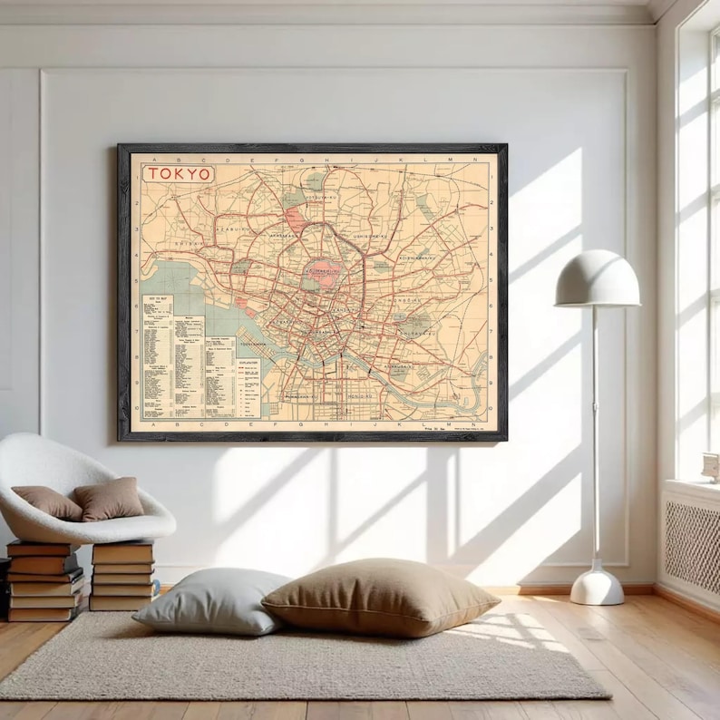 Old Map of Tokyo 1920 Japan Vintage Map Tokyo | Wall Map Print - Etsy ...