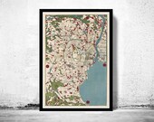 Old Map of Tokyo Japan 1854 Vintage Map Tokyo | Wall Map Print