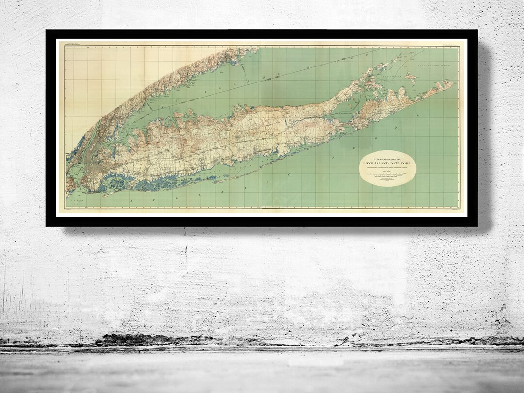 Old Map of Long Island 1913 Vintage Map Vintage Poster Wall Art Print