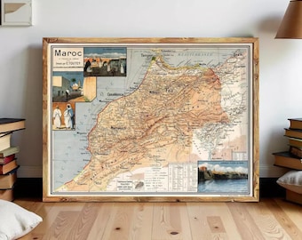 Old Map of Morocco Le Maroc 1925 Vintage Map | Wall Map Print