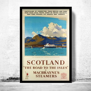 Vintage Poster of Scotland, Travel Poster Tourism 1930-40  | Vintage Poster Wall Art Print |