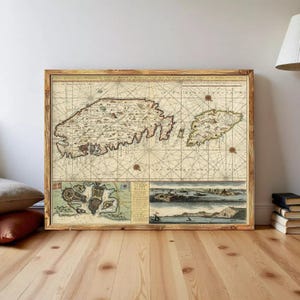 Old Map of Malta Island 1734 Vintage Map | Wall Map Print