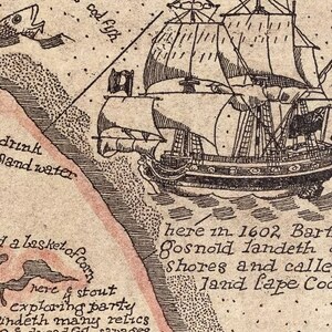 Old Map of Cape Cod Map Illustrated Massachusetts Old Map of Cape Cod ...