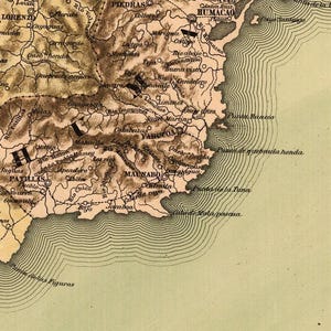 Vintage Old Map of Puerto Rico Island, 1886, Old Map | Wall Map Print image 4