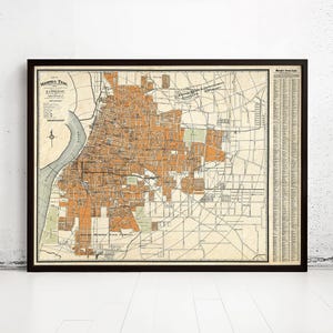 Old map of Memphis Tennessee 1911 Vintage Map | Vintage Map Wall Art Print | Large Map Print | Home Decor Wall Art