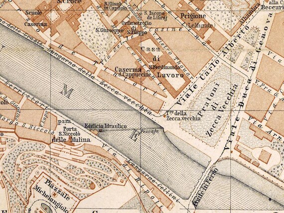 Old Map Of Florence Firenze City Plan Italia 1900 Vintage Etsy Old Map Of Florence Firenze City Plan Italia 1900 Vintage Etsy
