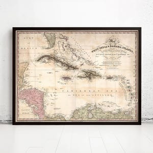 Old Map of Bahamas Bahama Islands 1831 Vintage Map | Vintage Map Wall Art Print | Large Map Print | Home Decor Wall Art