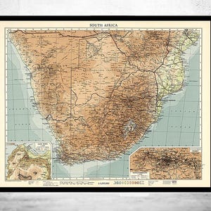 Old Map of South Africa Africa du Sud Vintage Map | Vintage Map Wall Art Print | Large Map Print | Home Decor Wall Art