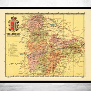 Old Map of Valladolid Region 1900 Spain Espana | Vintage Map Wall Art Print | Large Map Print | Home Decor Wall Art