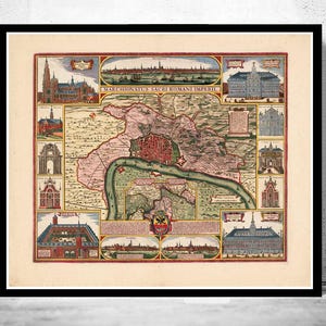 Old Map of Antwerp Belgium 1675 Anvers Old Map  intage Map | Vintage Map Wall Art Print | Large Map Print | Home Decor Wall Art