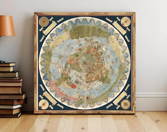 Magnificient Old World Map 1587 by Urbano Monte  | Vintage World Map