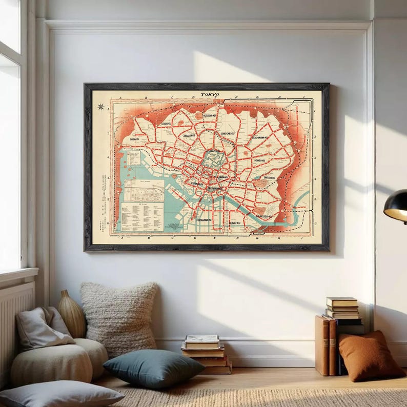 Old Map of Tokyo Japan 1929 Vintage Map | Wall Map Print - Etsy Canada