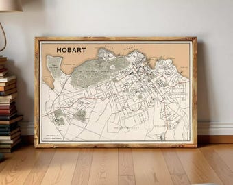 Old Map of Hobart Australia 1893 Vintage Map | Wall Map Print