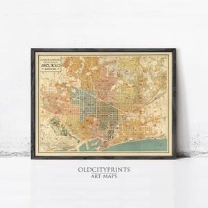 1930 Barcelona Vintage Map Print | Antique Catalonia Wall Art
