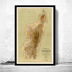 Old Map of Madagascar 1902 Vintage Map | Vintage Map Wall Art Print | Large Map Print | Home Decor Wall Art