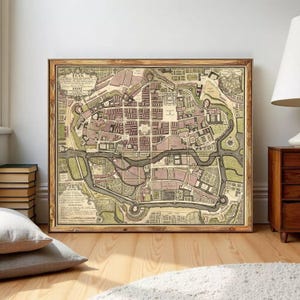 Old Map of Rennes  France 1726 Vintage Map | Wall Map Print