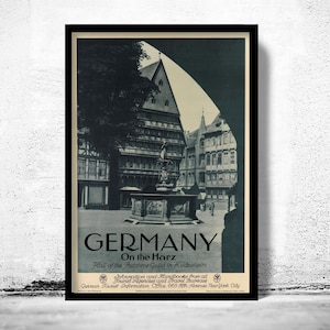 Vintage Poster of Germany, Travel Poster Tourism 1930-40  | Vintage Map Wall Art Print | Large Poster Print | Home Decor Wall Art
