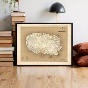 Old Map of Ilha Terceira Azores Açores 1899 Vintage Map | Wall Map Print