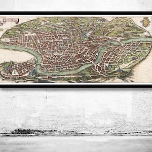 Old Map of Rome Roma Italy 1652 Antique Rome Map | Vintage Map Wall Art Print | Large Map Print | Home Decor Wall Art