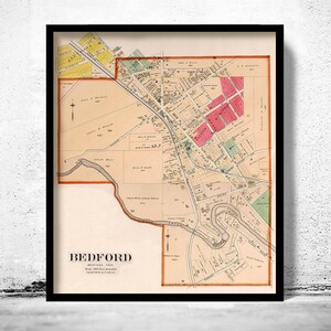 Beautiful Old Map of Bedford Ohio 1892 Vintage Map | Vintage Map Wall Art Print | Large Map Print | Home Decor Wall Art