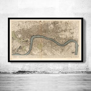 Old Map of London 1749 Vintage Map of London | Vintage Map Wall Art Print | Large Map Print | Home Decor Wall Art