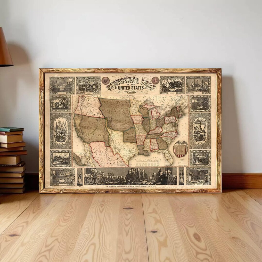 Old Map of United States of America 1849 USA Vintage Map | Wall Map ...