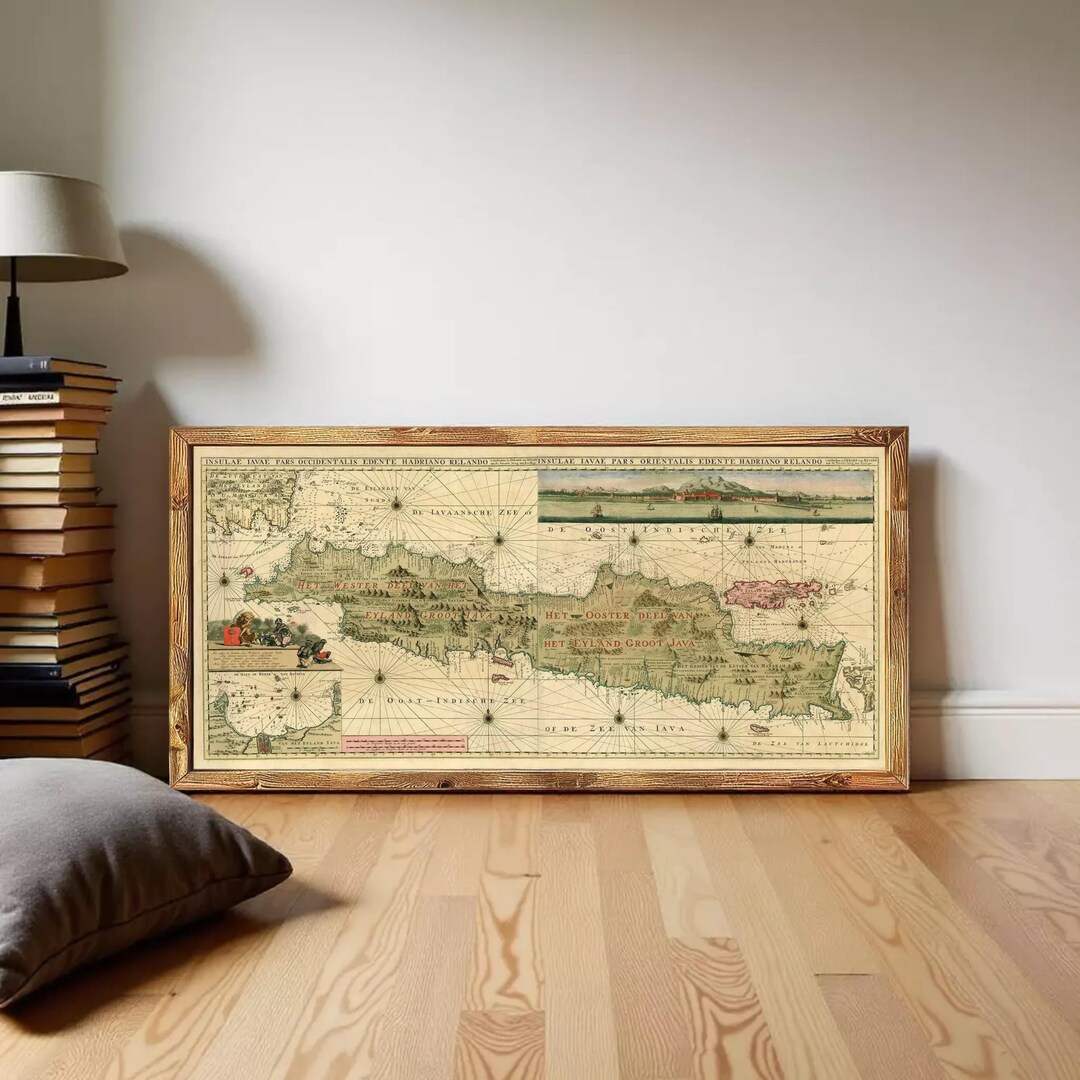 Old Map of Java and Madura Islands Indonesia 1730 Vintage Map | Wall ...
