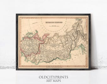 Old Map of Russia Russian Empire 1808 | Antique Wall Art Decor Print