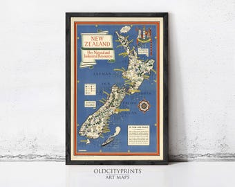 New Zealand Map 1851, Old Map of New Zealand in High Resolution