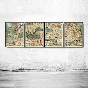 Medieval Catalan World Map 1375 Europe, Mediterranean Sea and Middle East  | World Map Gifts World Map Print | Vintage World Map