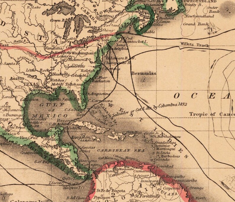 Политическая карта мира 1850