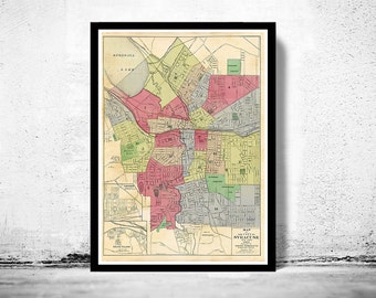 Old Map of Syracuse New York 1901 Vintage Map | Vintage Poster Wall Art Print | Wall Map Print | Old Map Print