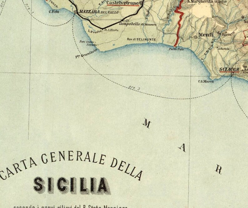 Old Map of Sicily Sicilia Italy 1891 Vintage Map Vintage Poster Wall Art Print Wall Map Print Old Map Print image 5