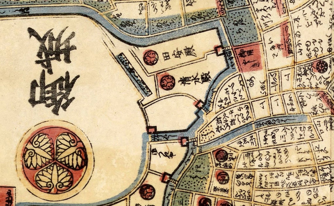 Old Map of Tokyo Japan 1820 Vintage Map Vintage Poster Wall - Etsy