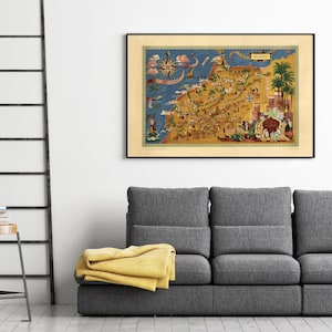 Old Map of Morocco Le Maroc Vintage Map | Wall Map Print imagen 4