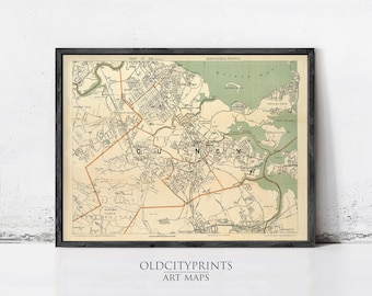 Old Map of Quincy 1908 Massachusetts Vintage Map  | Wall Map Print