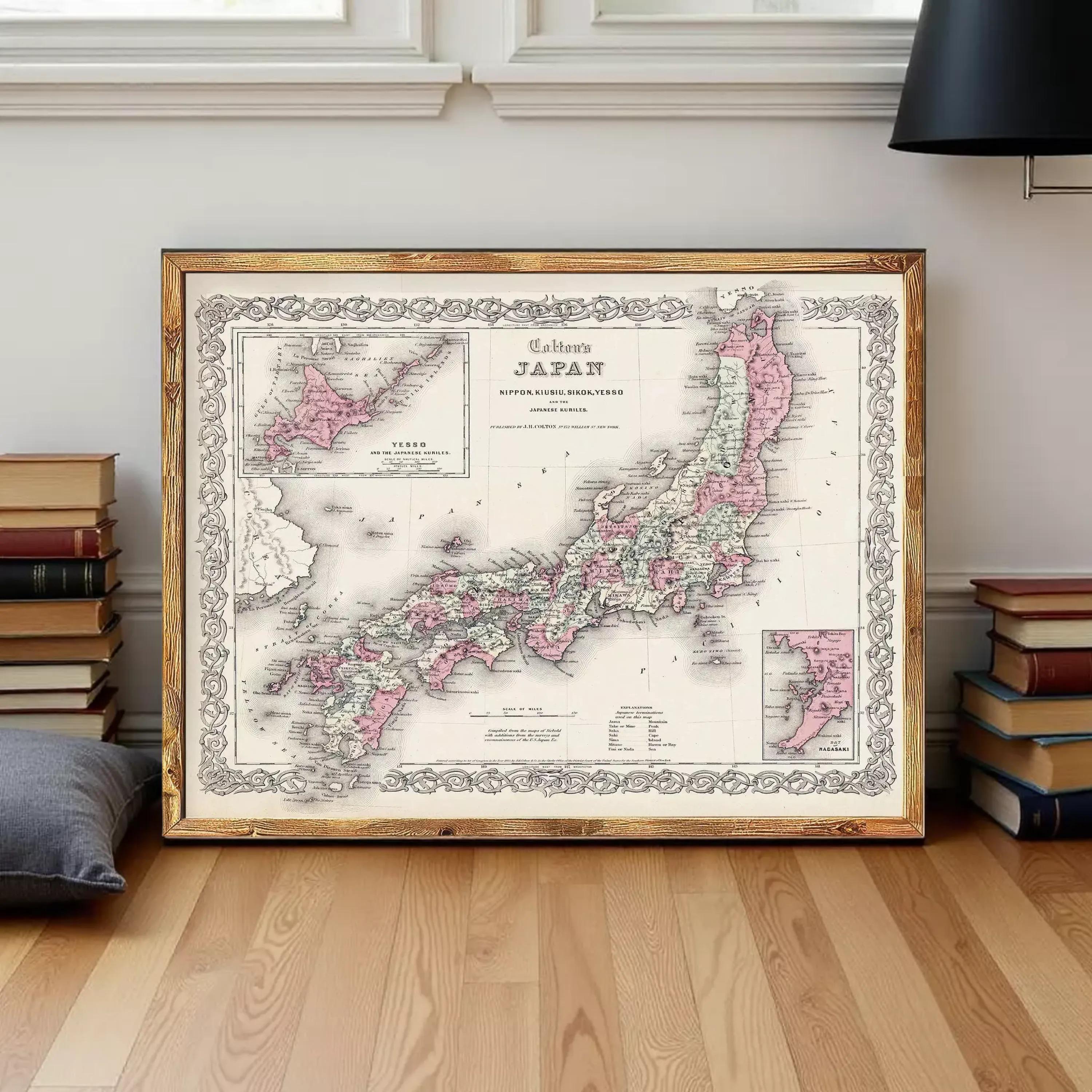 Old Map of Japan 1855 Vintage Map of Japan | Wall Map Print - Etsy