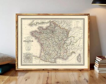 Old Map of France 1835 Vintage Map | Wall Map Print