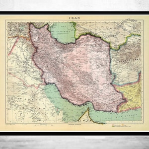 Old Map of Iran 1931 Vintage Map | Vintage Map Wall Art Print | Large Map Print | Home Decor Wall Art