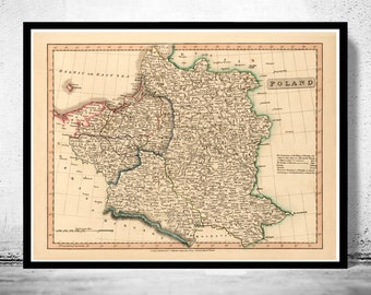 Old Map of Poland 1808 Vintage Map  | Vintage Poster Wall Art Print | Wall Map Print |  Old Map Print