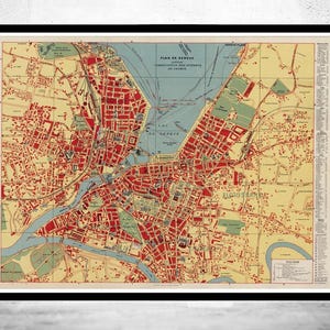 Old Map of Geneve Switzerland 1930 Vintage Map | Vintage Map Wall Art Print | Large Map Print | Home Decor Wall Art