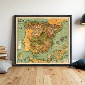 Old Map of Spain 1900 Vintage Map | Wall Map Print