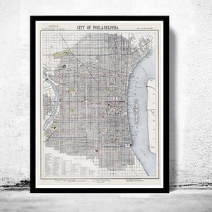 Old Map of Philadelphia 1883 Vintage Map of Philadelphia | Vintage Map Wall Art Print | Large Map Print | Home Decor Wall Art